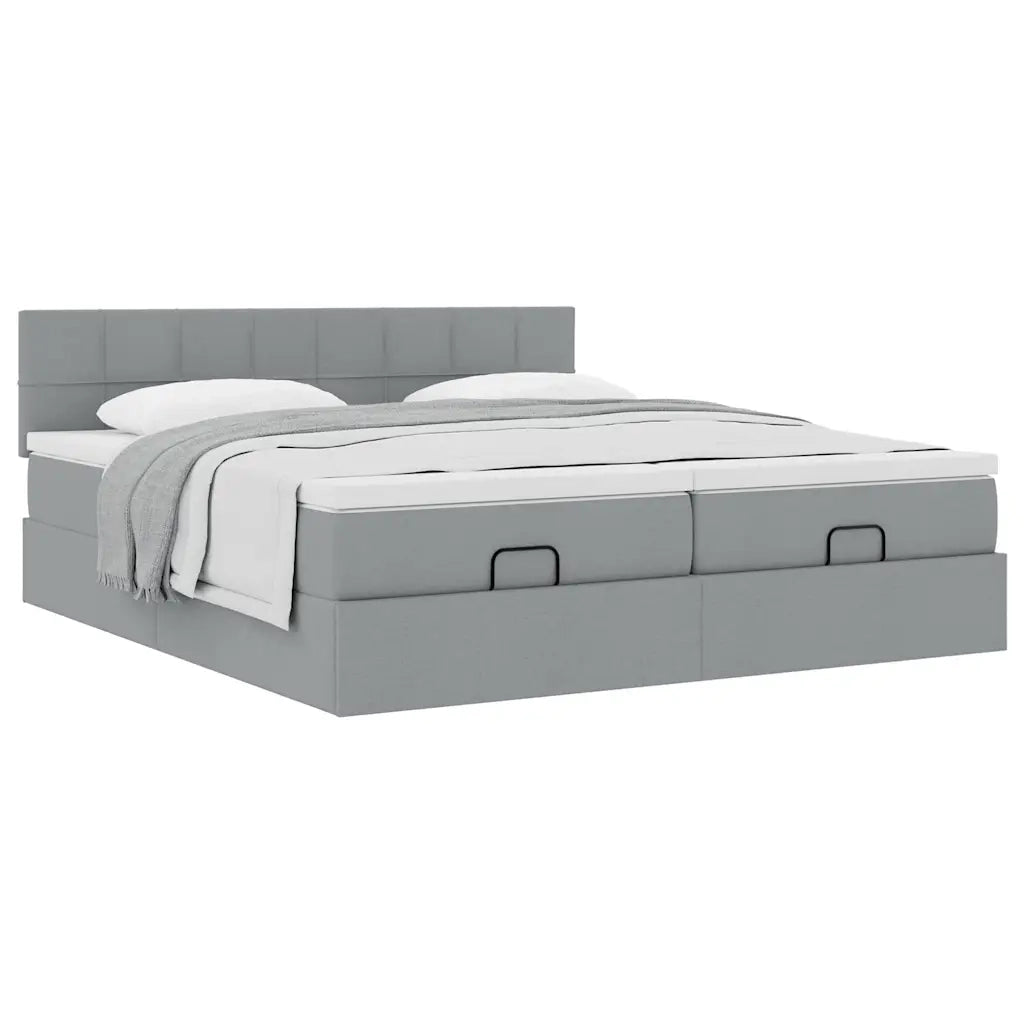 Struttura Letto Pouf con Materassi 200x200 cm in Tessuto 3312001