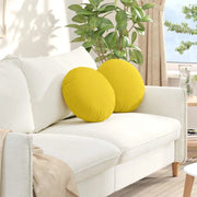Cuscini per Seduta 2 pcs Giallo Chiaro Ø40 x 13 cm Tessuto 42014129