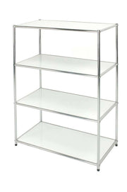 Easy scaffale metallico libreria cromata con 4 ripiani bianchi  40x80x120  cucina bagno garage cabina armadio