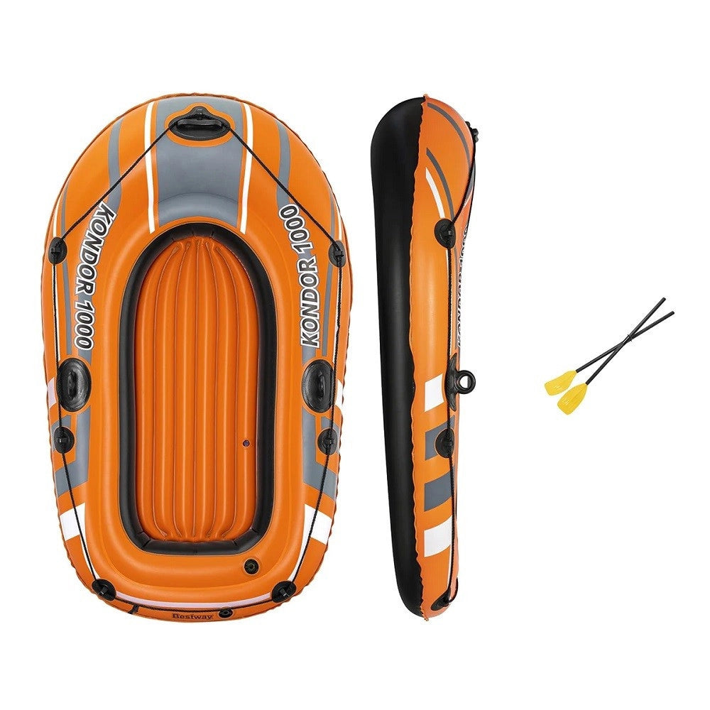 Trade Shop - Set Canotto Kondor 1000 Con Remi Gommone Gonfiabile 155x93cm Per 1 Persona 61078 -
