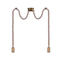 Lampada a Sospensione da Interno  E27 in Metallo Ottone Invecchiato