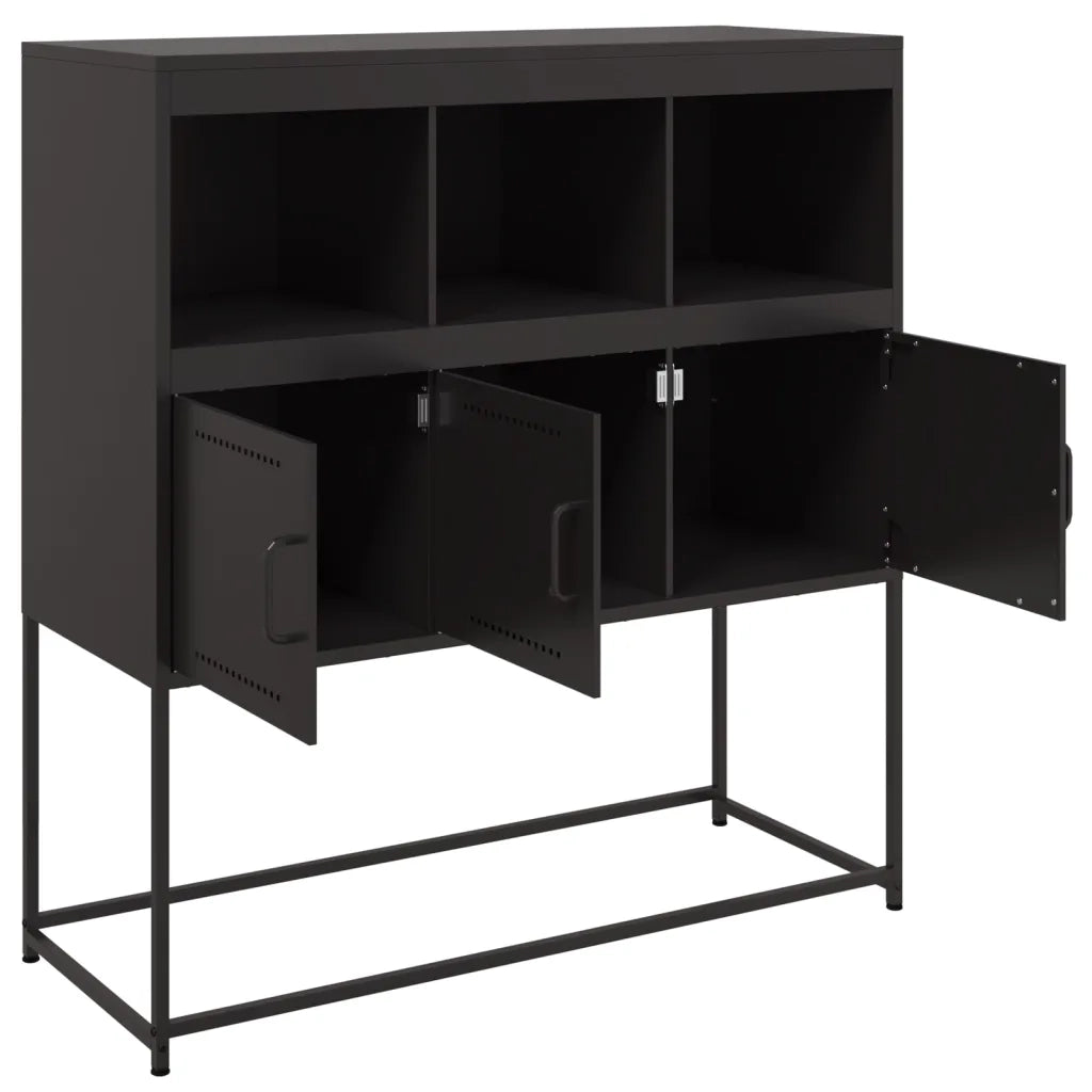 Credenza Nera 100,5x39x107 cm in Acciaio 846590