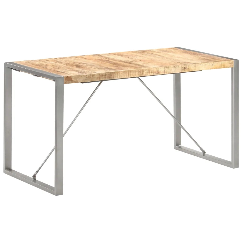 Tavolo da Pranzo 140x70x75 cm in Legno Massello di Mango Grezzo cod mxl 16120