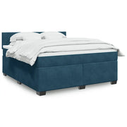 vidaXL Giroletto a Molle con Materasso Blu 180x200 cm in Velluto