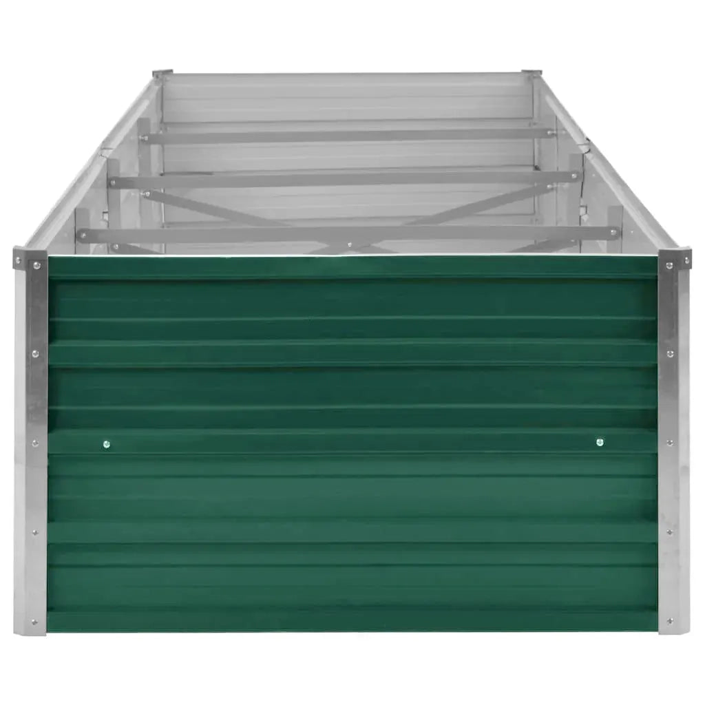Letto Rialzato Giardino in Acciaio Zincato 320x80x45 cm Verde 44847