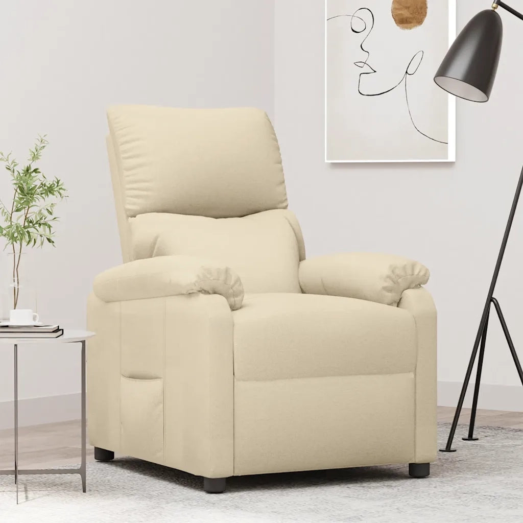 Divano Sedia-Poltrona Reclinabile in Tessuto Crema 870425