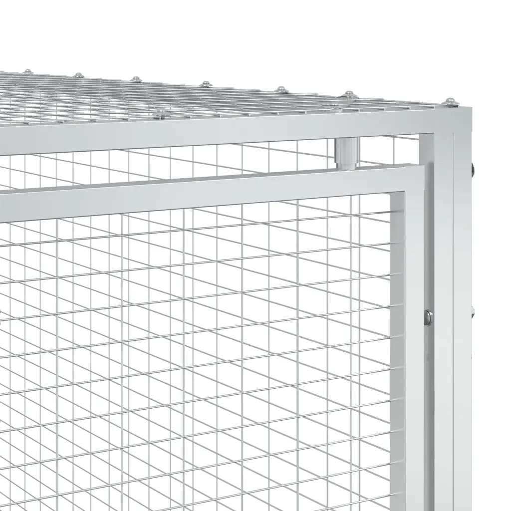 Cuccia per cani con recinto antracite 197x396x110 cm in acciaio zincato 3214225