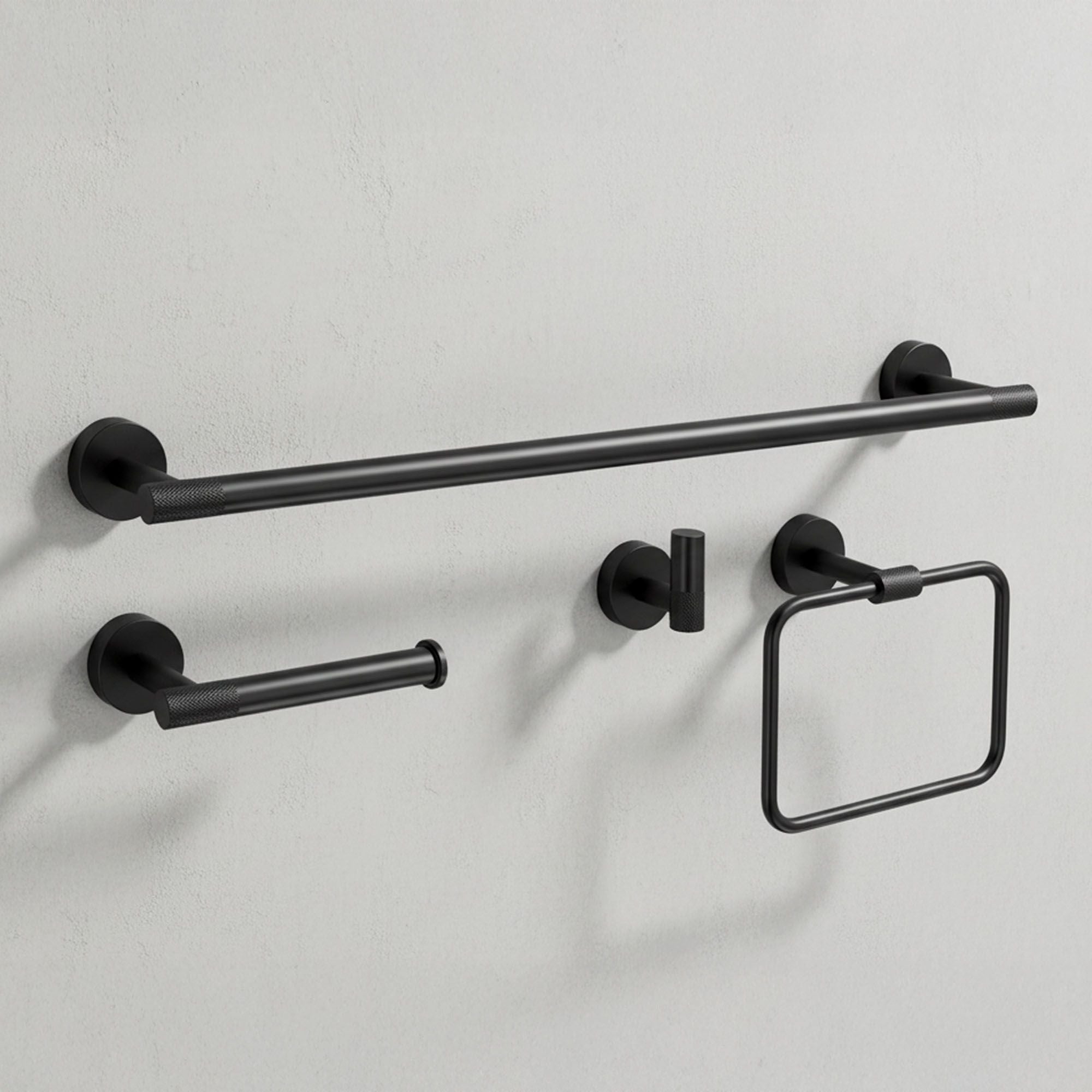 Set Accessori Da Bagno Grid Black 4 Pezzi