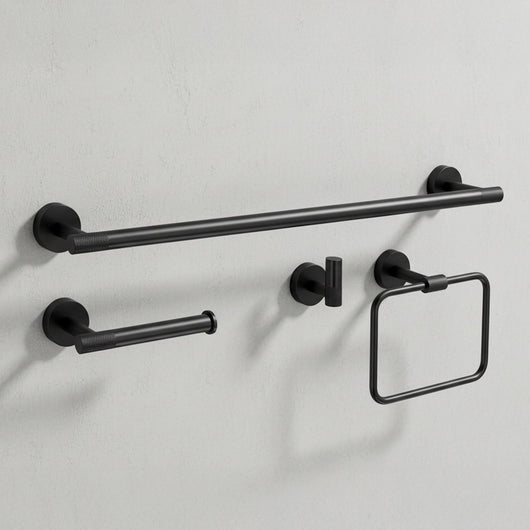 Set Accessori Da Bagno Grid Black 4 Pezzi