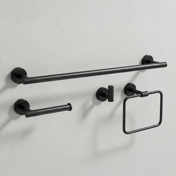 Set Accessori Da Bagno Grid Black 4 Pezzi