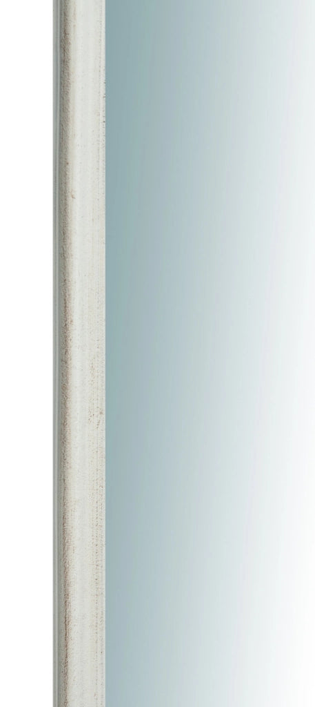Biscottini Specchiera da parete in legno finitura bianco anticato L40xPR3xH100 cm Made in Italy