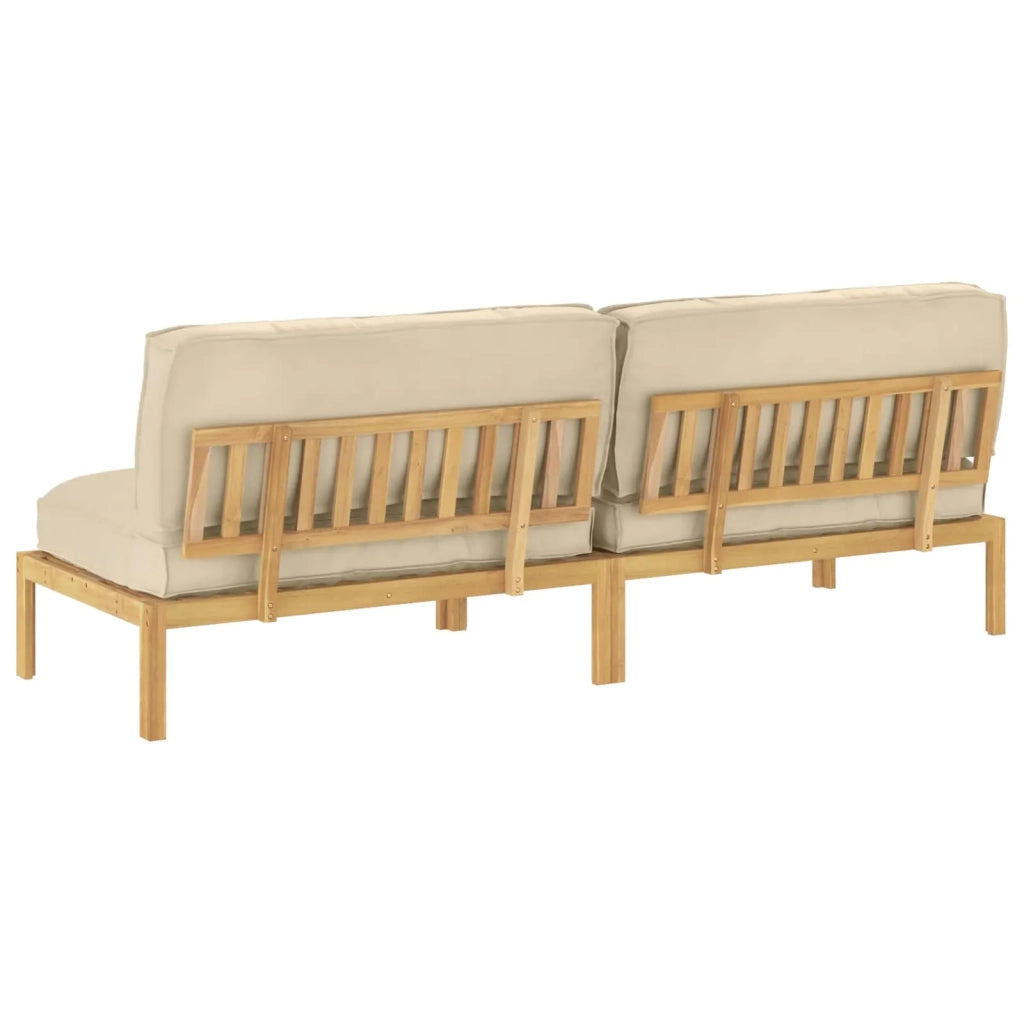 Set di divani Beige 240 x 92 x 69 cm Legno di Acacia Massello 3418229