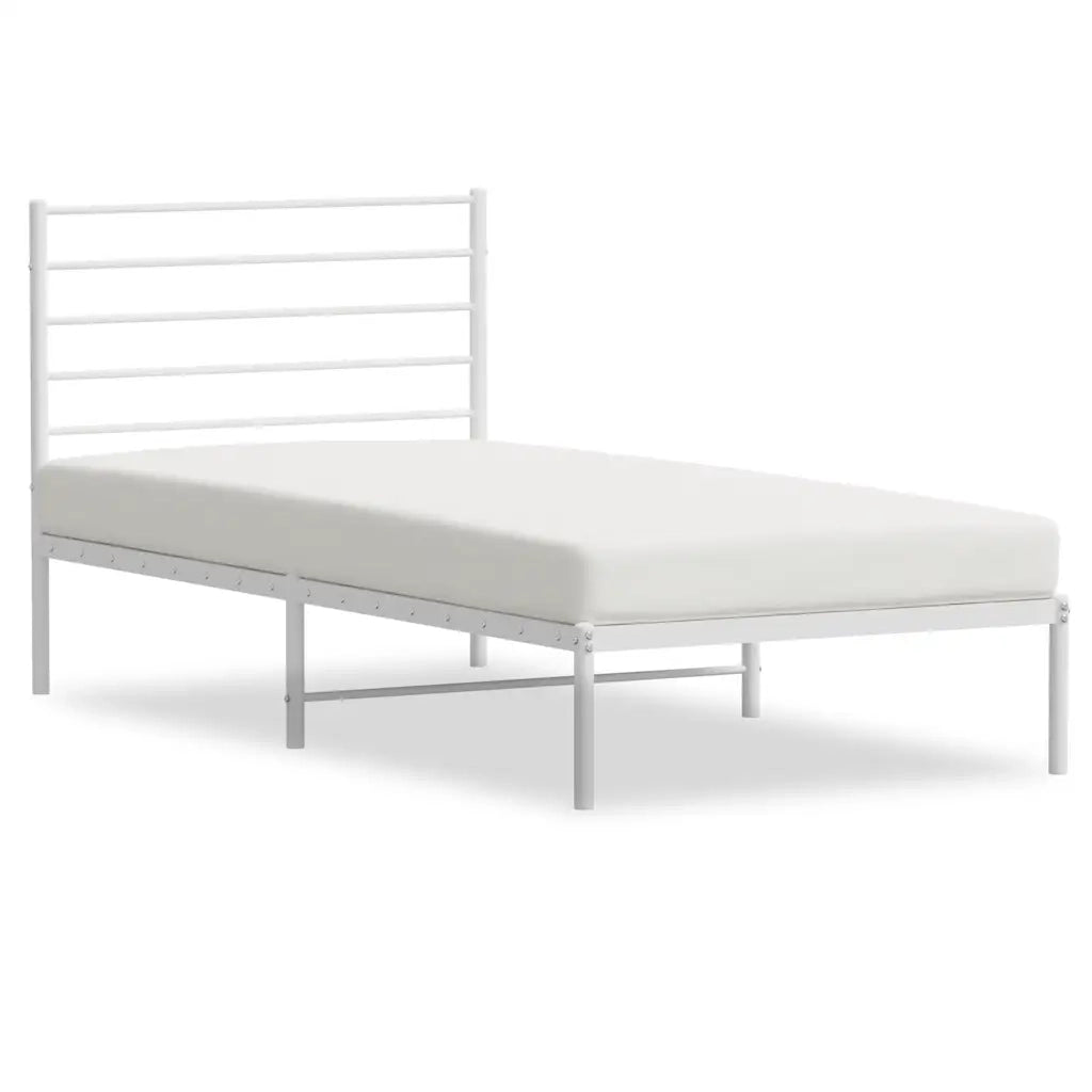 Giroletto con Testiera Metallo Bianco 100x190 cm 352362