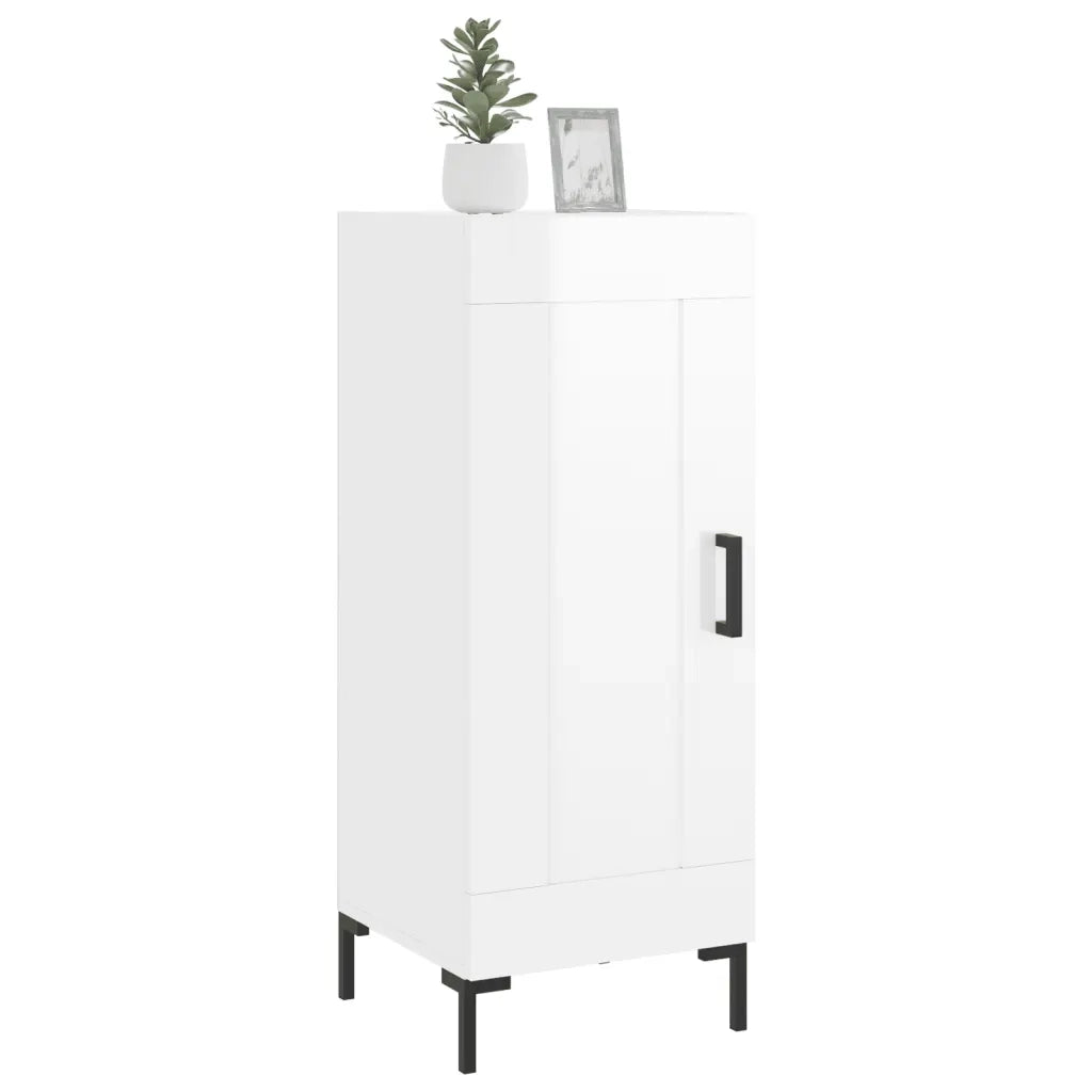 Credenza-Buffet-Armadio da cucina Bianco Lucido 34,5x34x90 cm in Legno Multistrato 366468