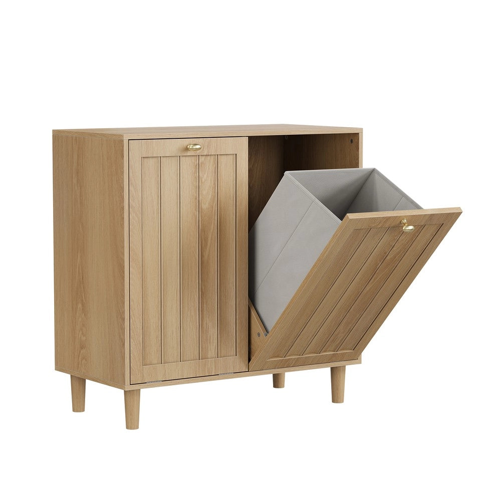 Portabiancheria con Cesto Estraibile ¨C MINIMAL ¨C Rovere, Freestanding