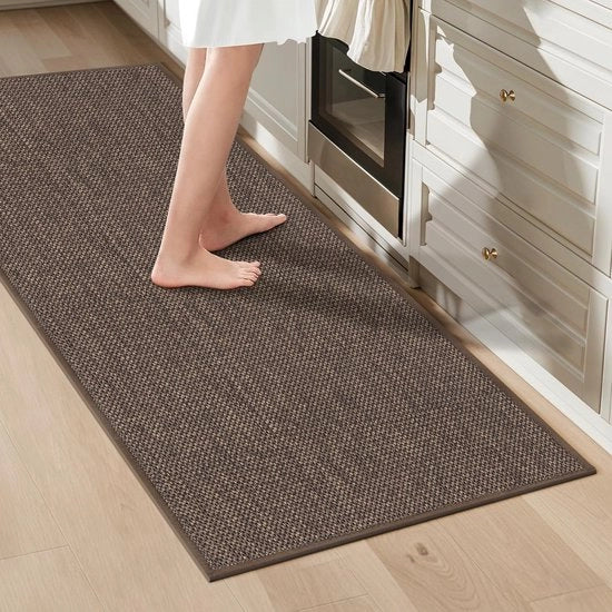 Asciugamano antiscivolo per cucina 60x150cm, scivolo antiscivolo per cucina, tappeto per cucina, tappeto lavabile per corridoio, tappeto assorbente per cucina, corridoio, lavanderia, marrone