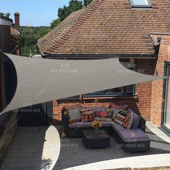 Ombrellone da Sailing 6"x8" Tela Quadrata per Ombreggiare - Tessuto Blocca Sole - Copertura Esterna per Patio Giardino - Colore Grigio