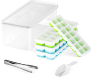 Set di 4 forme di ghiaccio, contenitori di ghiaccio con coperchio e set di emmettere, forma di ghiaccio e contenitore facilmente rimovibile, set di contenitori di conservazione del ghiaccio, emmettere, maniglia di ghiaccio e cucchiaio per la conservazione