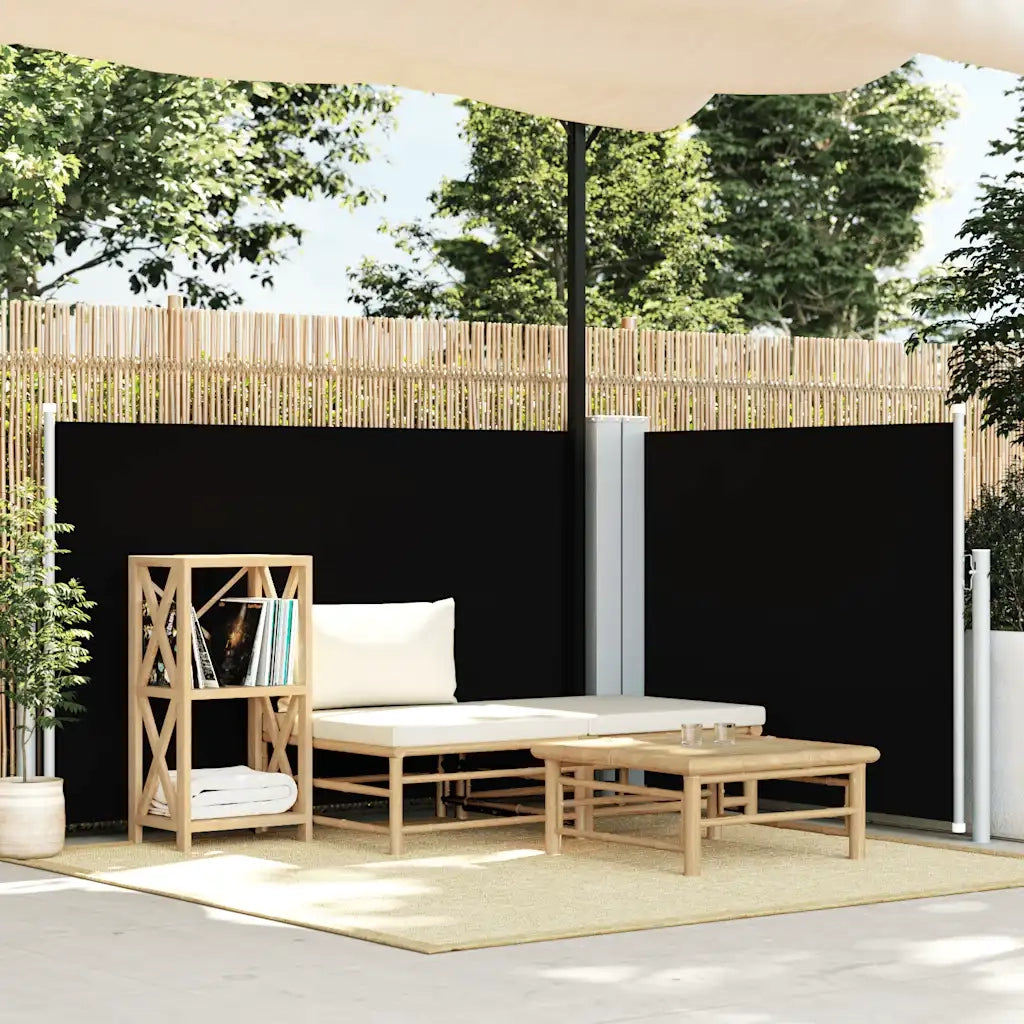 Tenda da Sole Laterale Retrattile Nera 120x600 cm  cod mxl 9642
