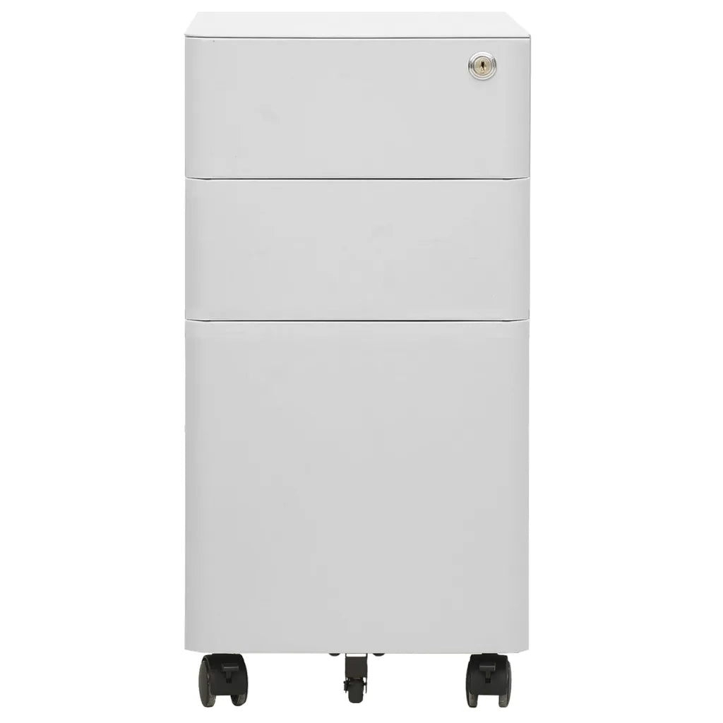 Schedario Mobile Grigio Chiaro 30x45x59 cm in Acciaio 335983