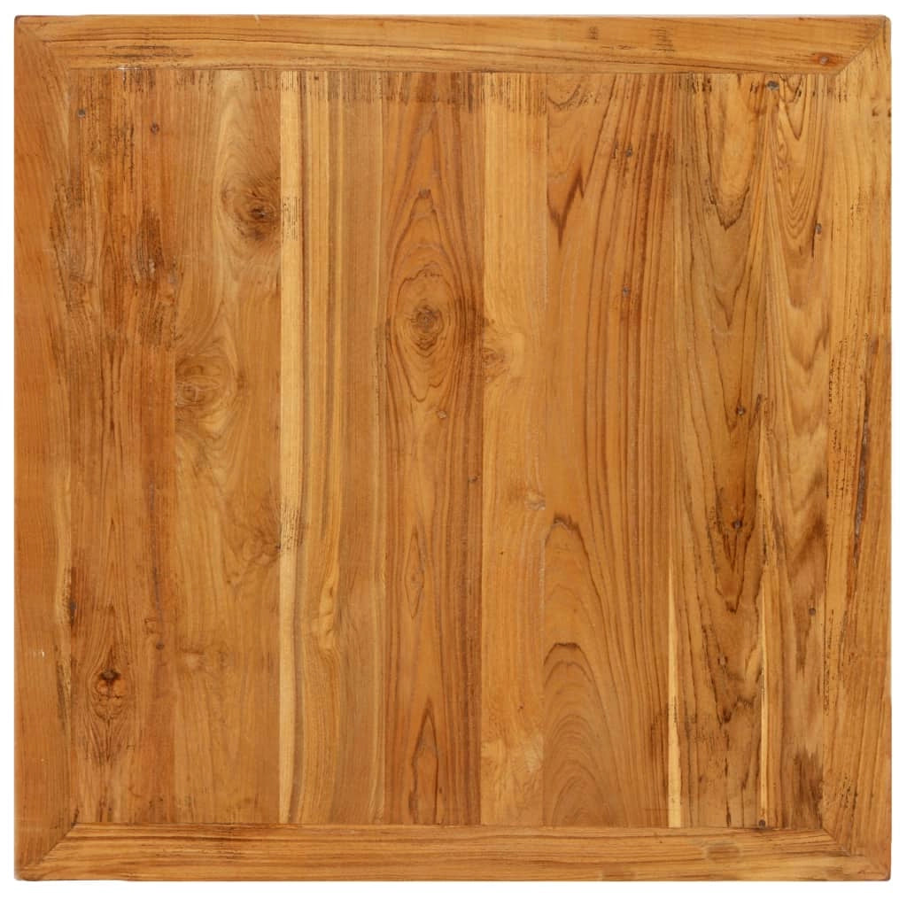 Tavolo alto stile bar/bistrot in teak massello riciclato quadrato marrone 107 cm 0902121