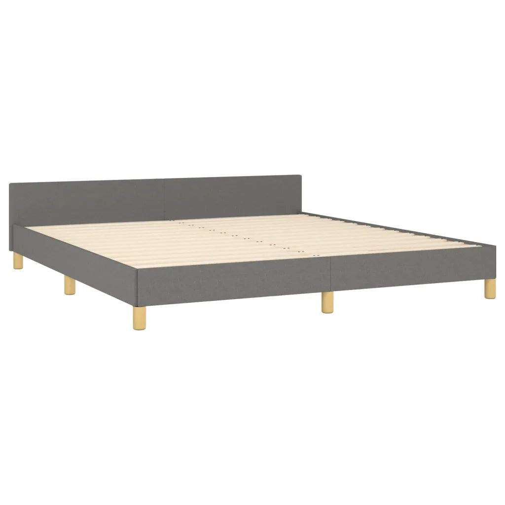Giroletto con Testiera-Struttura Letto con testiera Grigio Scuro 180x200 cm in Tessuto