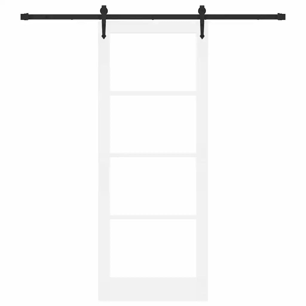 Porta scorrevole Bianco e Nero 83 x 211 cm 3332392