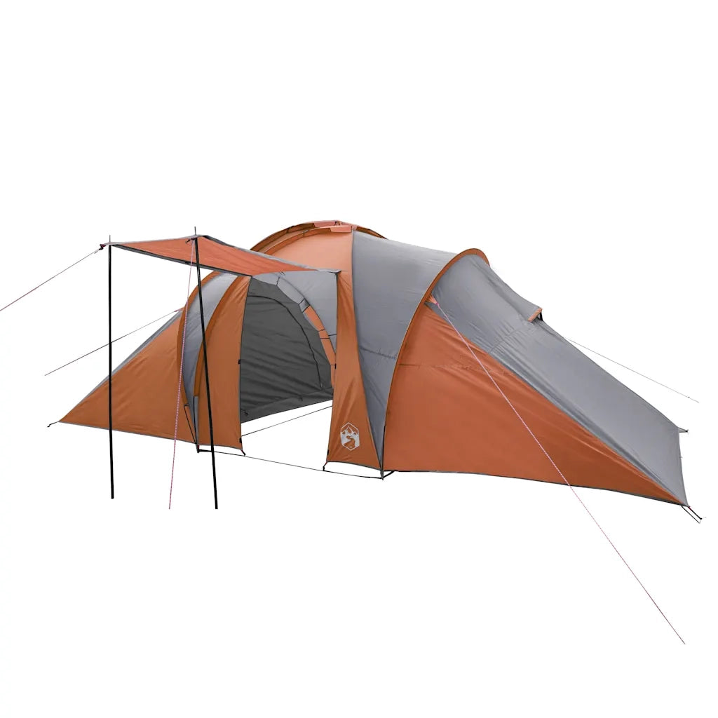 Tenda da Campeggio a Cupola 6 Persone Grigio e Arancione 94345