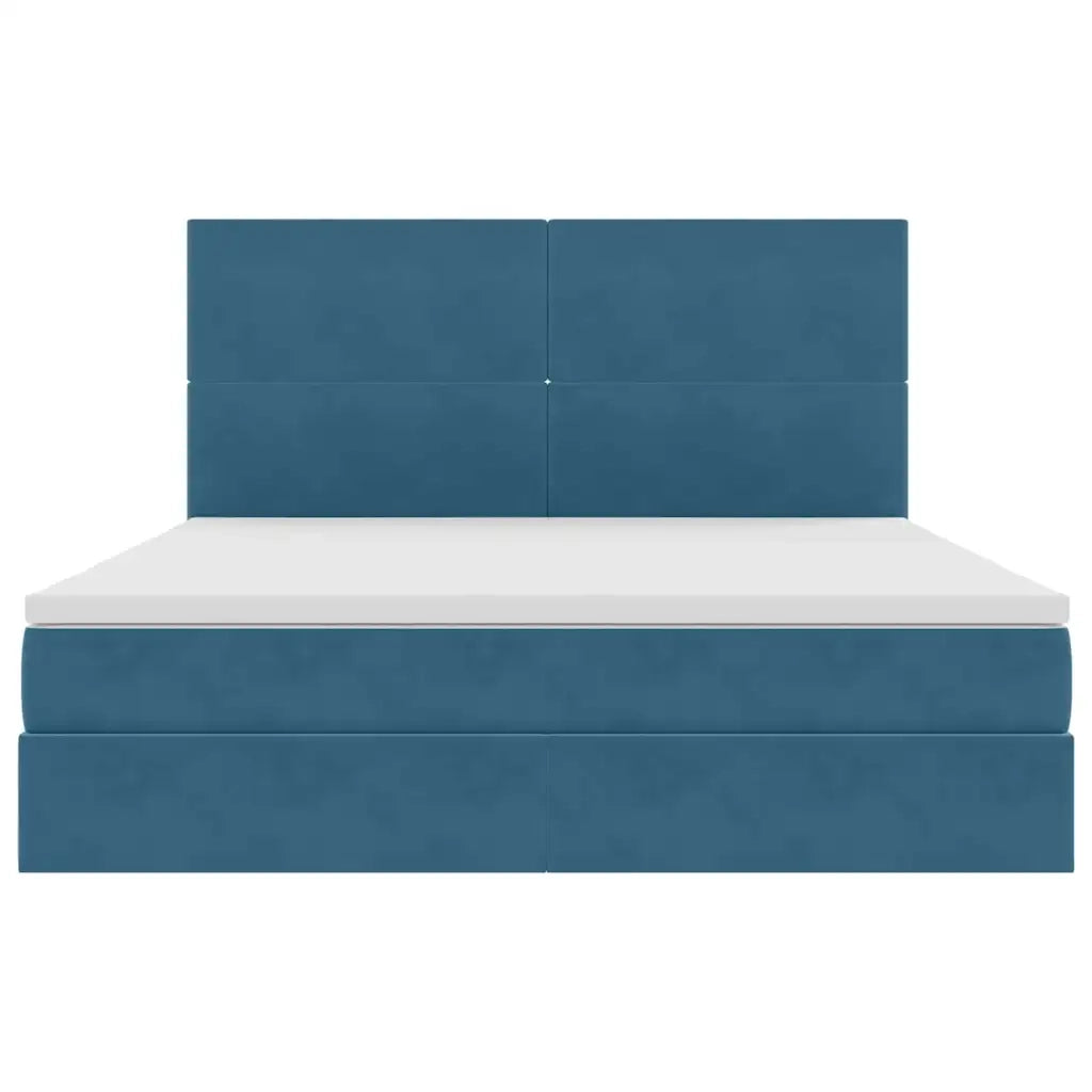 Letto con contenitore e materasso Blu Scuro 180 x 200 cm