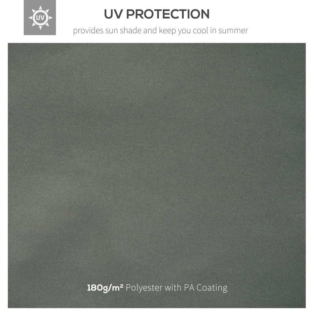 Copertura per Gazebo  a 2 Livelli  con Cinghie e 10 Fori di Drenaggio 4x3m in Poliestere Grigio Scuro