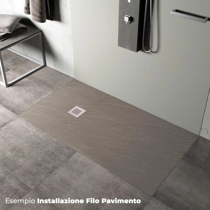 Piatto Doccia in Pietra 90x120 cm Pedrinelli Ardesia Stone Side Seppia