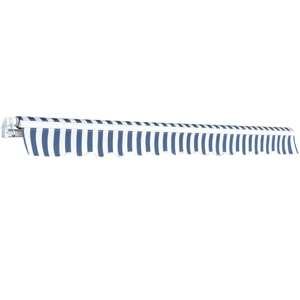 Tenda da Sole Pieghevole Manuale 350 cm Blu/Bianca 275564