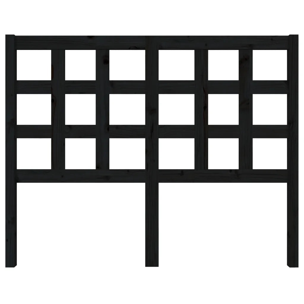 Testiera | Testata per Letto Nera 125,5x4x100cm in Legno Massello di Pino