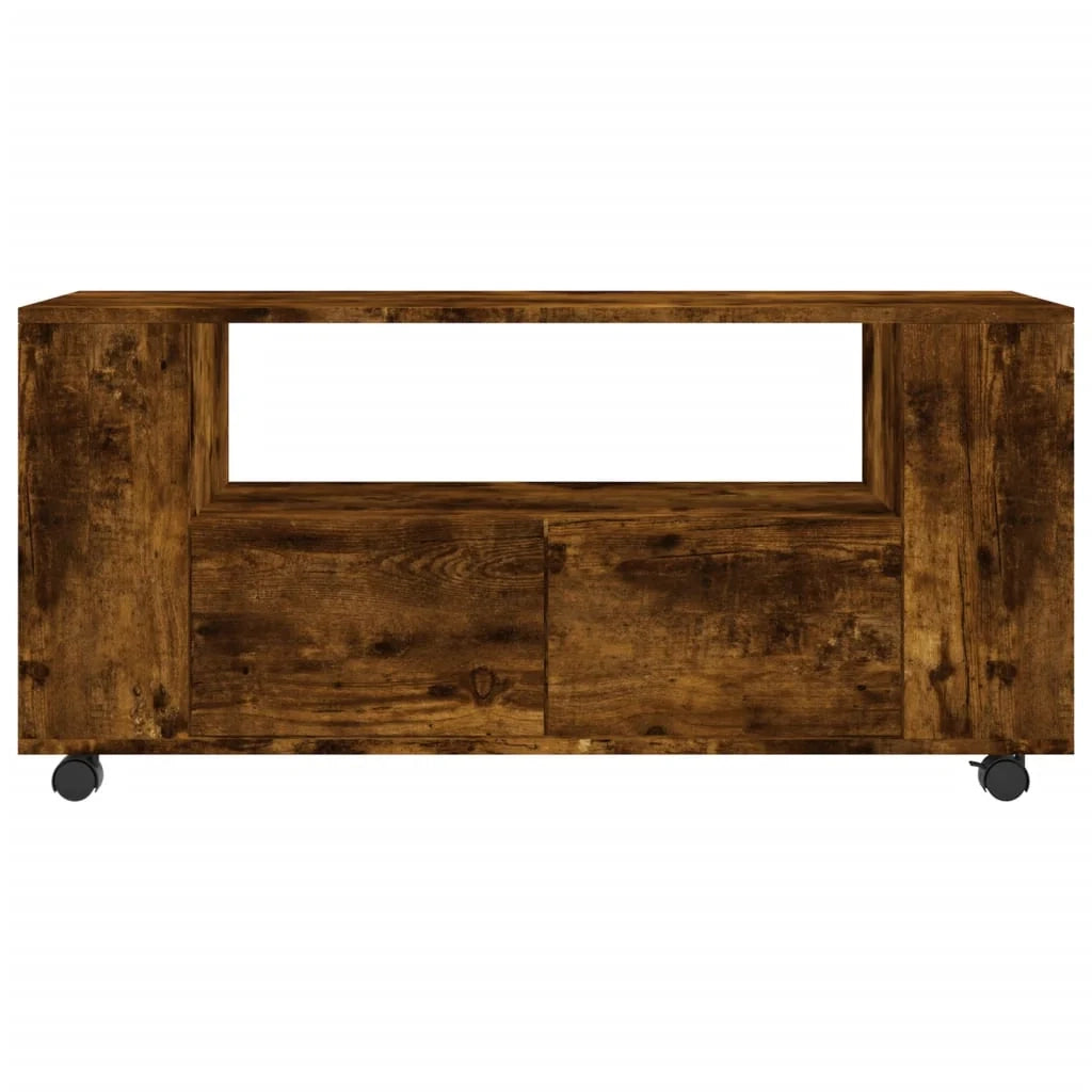 Mobile TV multimediale mensola TV credenza mobile TV sala da pranzo soggiorno camera da letto rovere affumicato 102 x 34,5 x 43 cm legno ingegnerizzato marrone 02_0027286