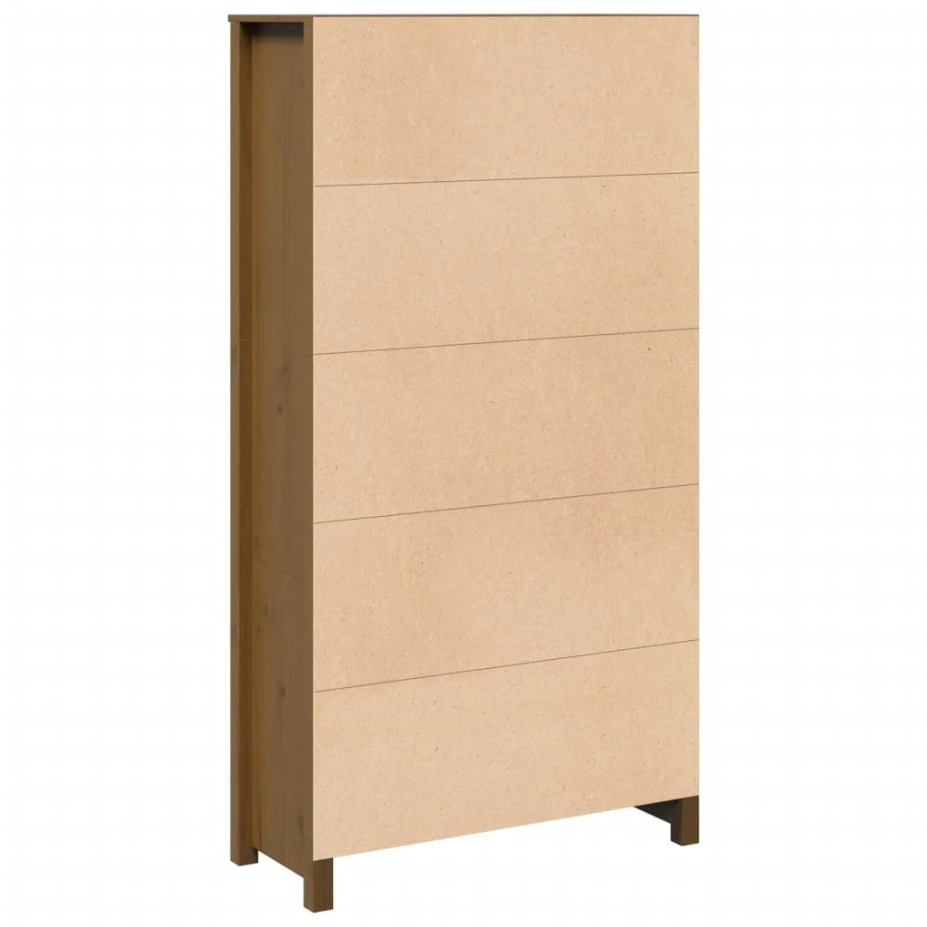 Buffet credenza cassettiera armadio mobile contenitore organizer cucina soggiorno salotto alto 80 x 35 x 154 cm legno massello di pino marrone 02_0034759