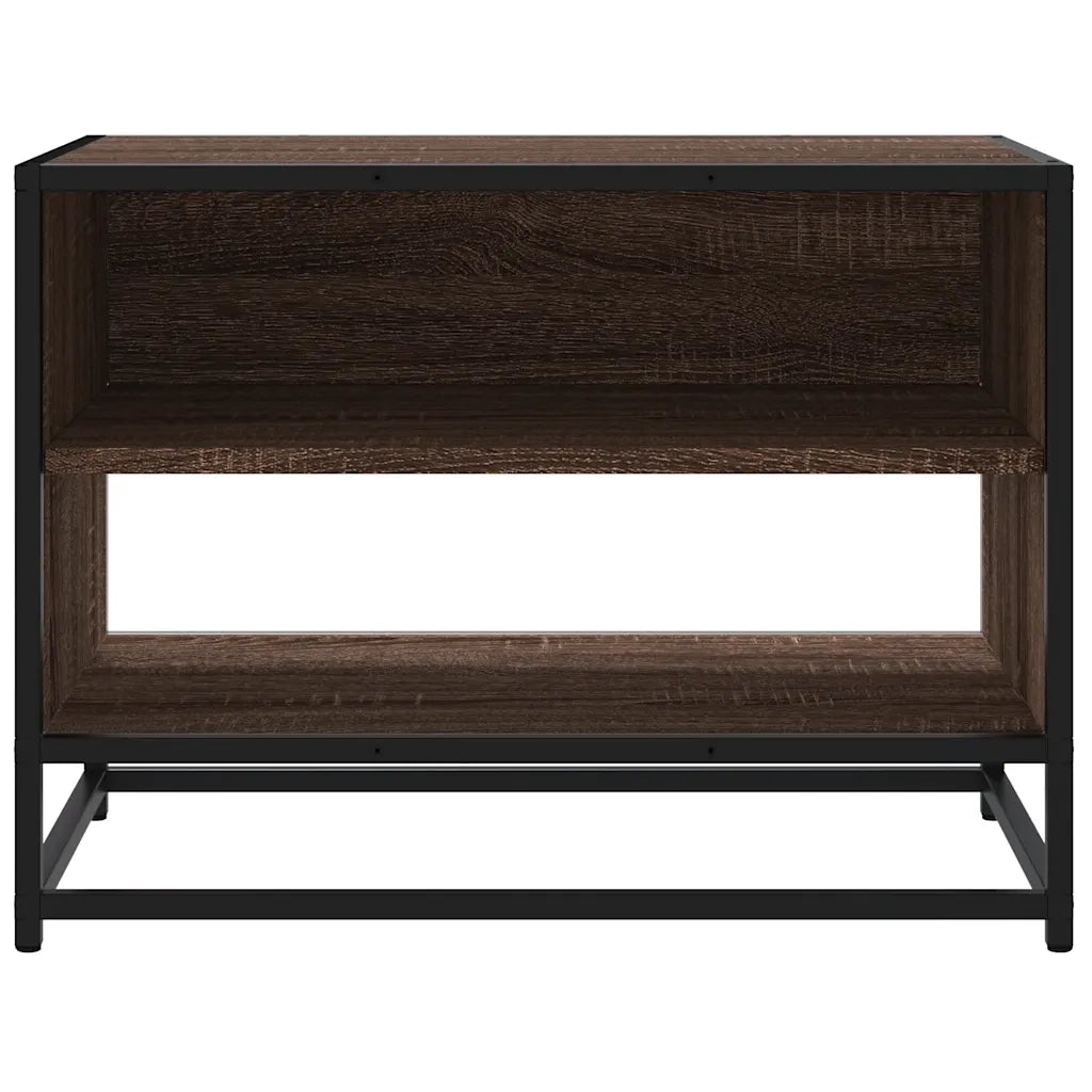 Mobile TV Rovere Marrone 61x40x46 cm Legno Multistrato Metallo