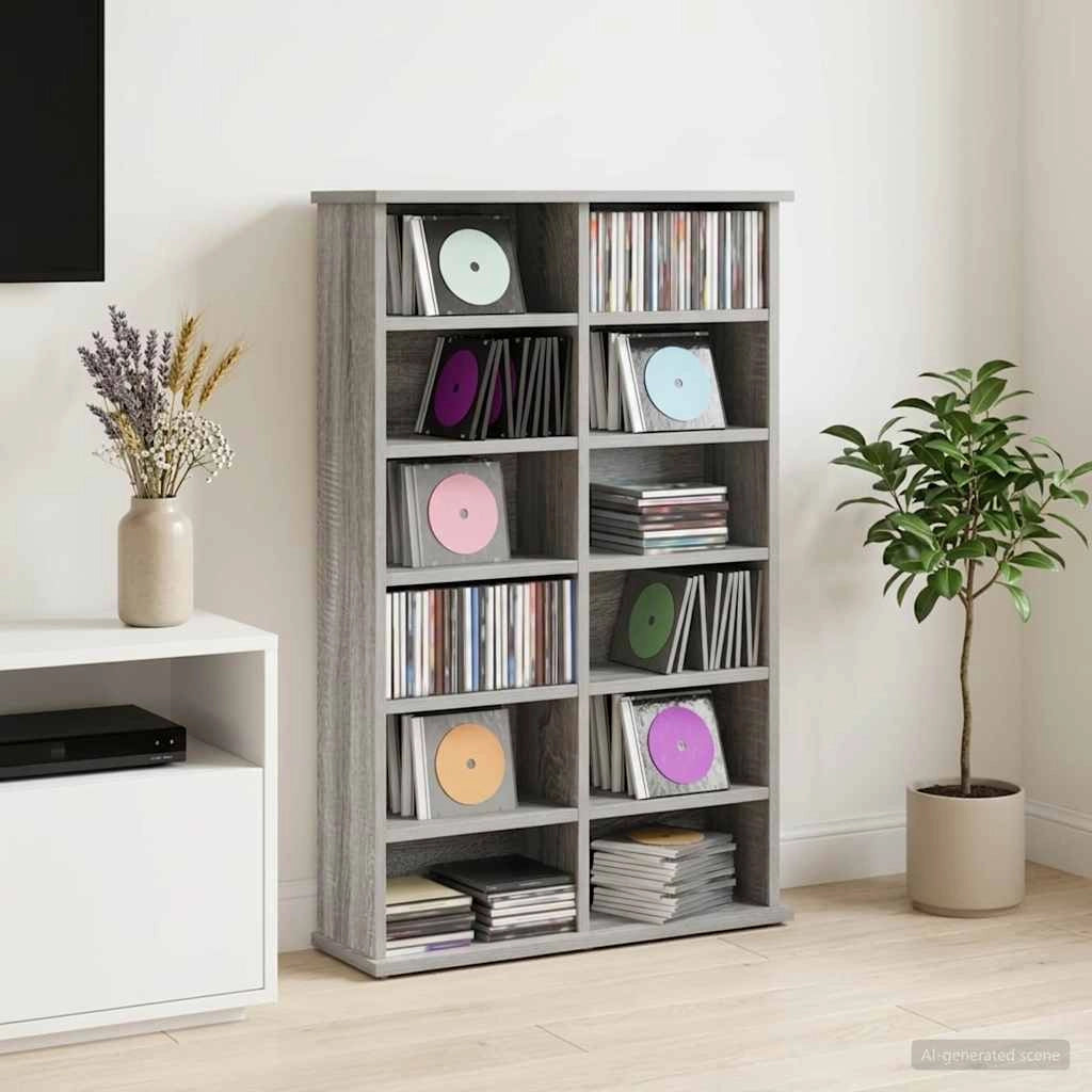 Mobile per CD Sonoma grigio 60 x 17 x 92 cm 8012740