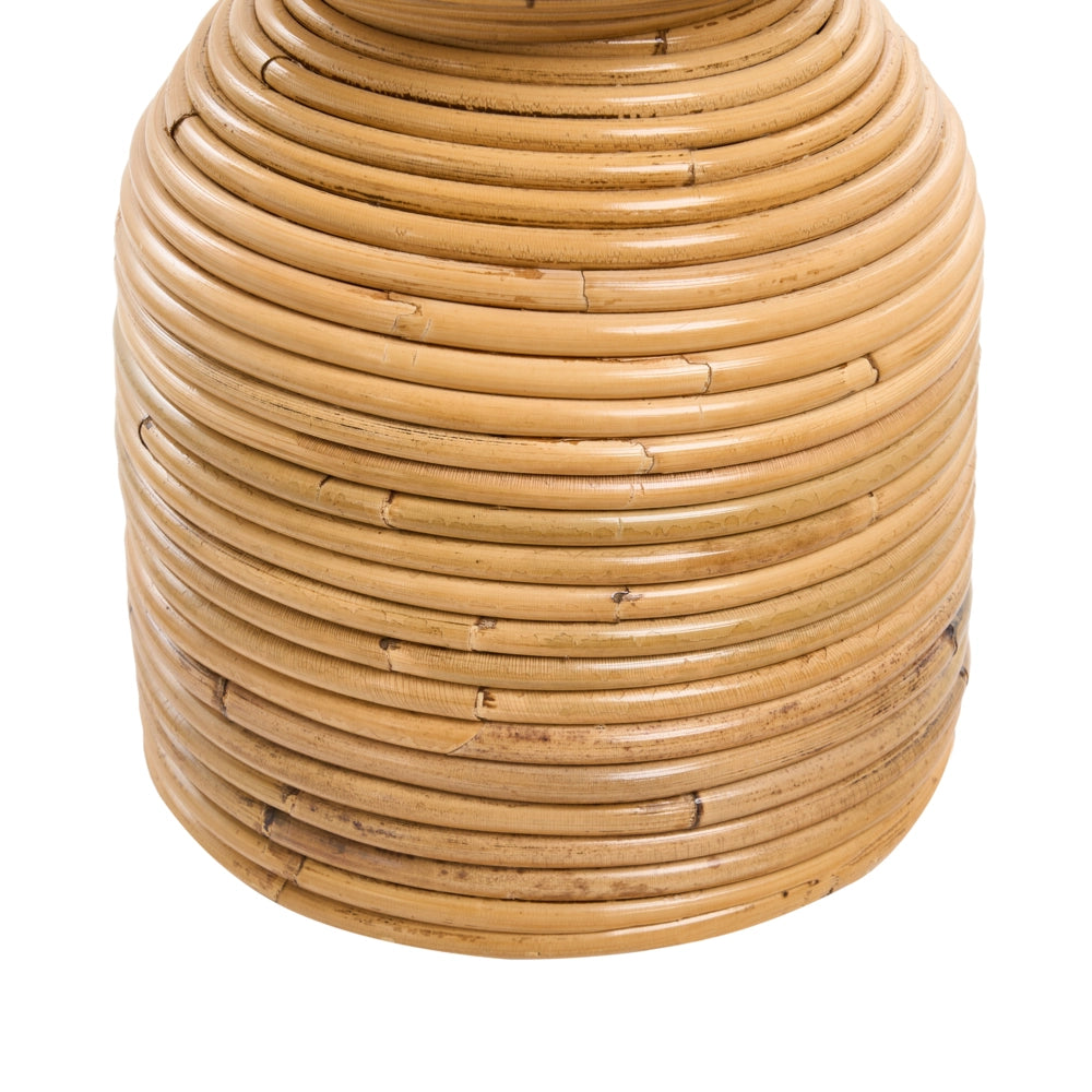 Vaso in rattan naturale da 70 cm, decorazione per interni ed esterni, in stile boho rustico intrecciato
