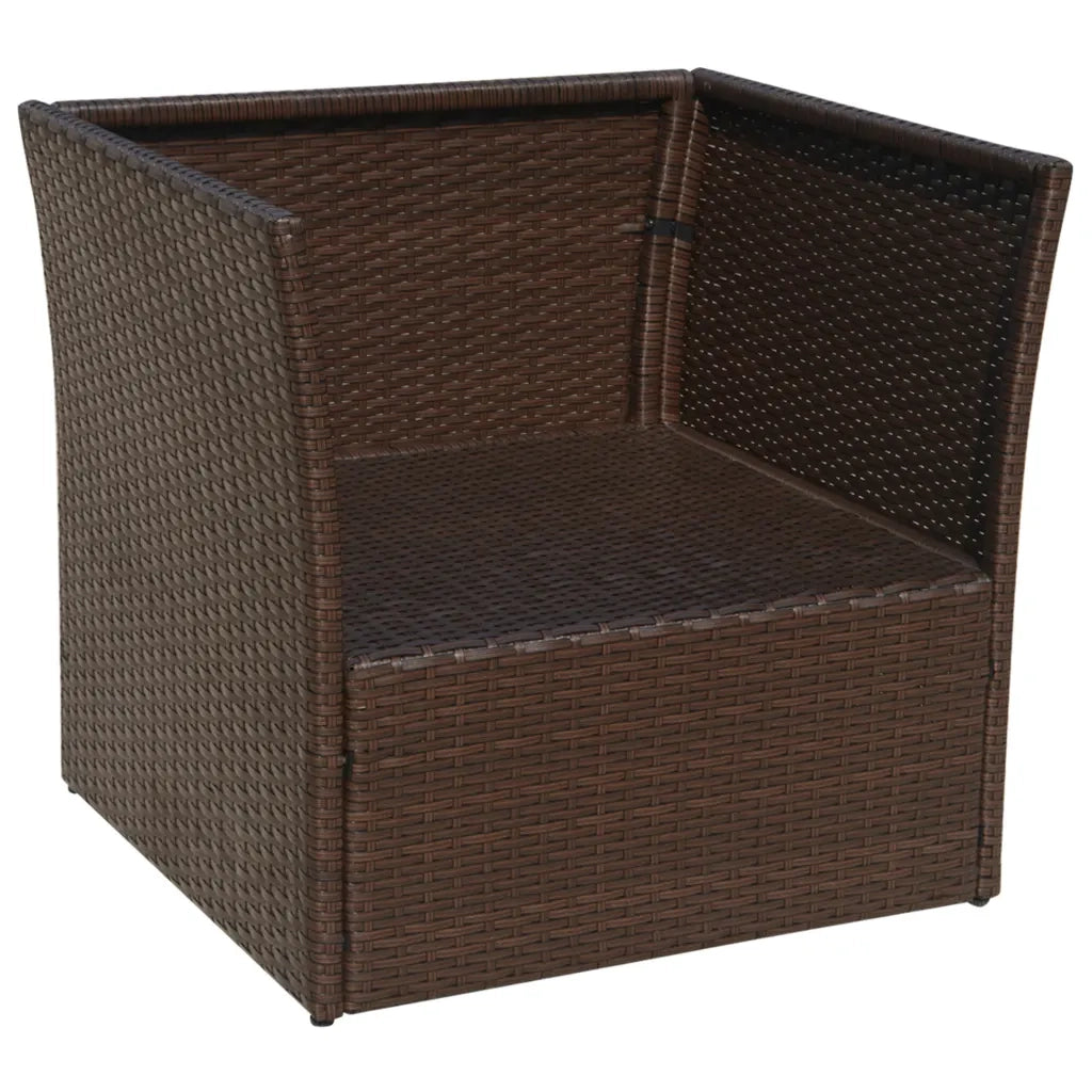 Sedia da Giardino con Poggiapiedi in Polyrattan Marrone 41980