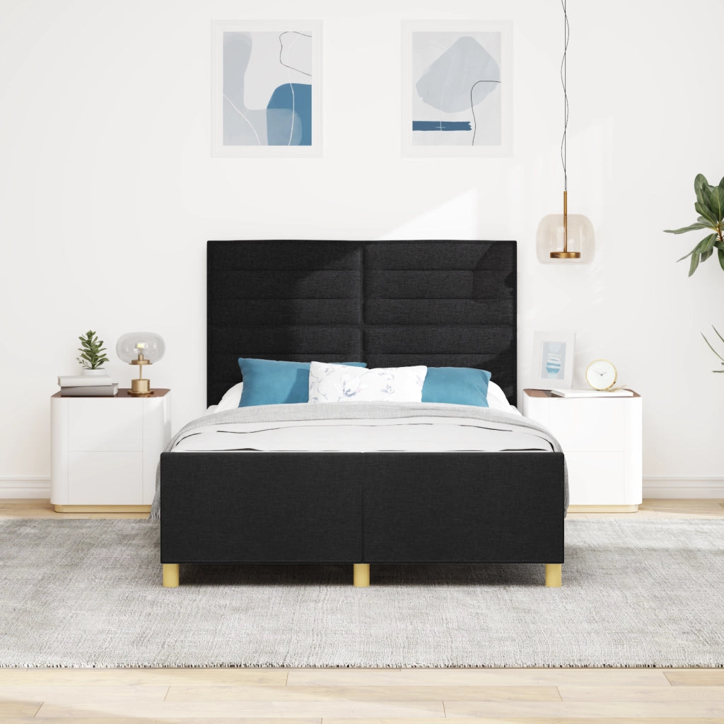 Struttura Letto  Nera 140x190 cm in Tessuto