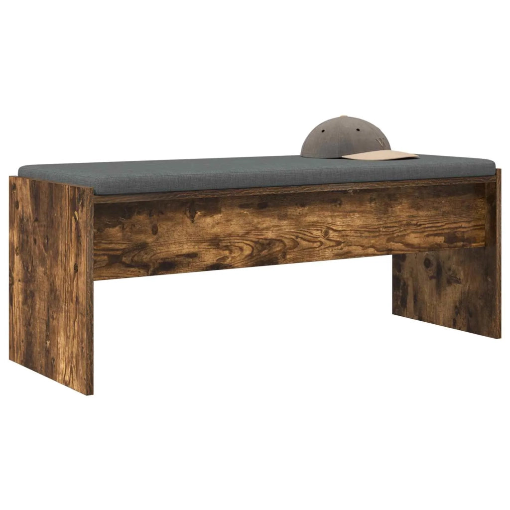 Panca per ingresso con cuscino Rovere fum¨¦ 103 x 38 x 40 cm