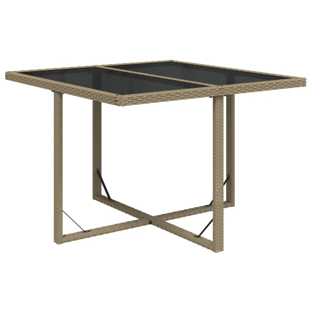 Set da Pranzo per Giardino 5 pz con Cuscini in Polyrattan Beige cod mxl 38591