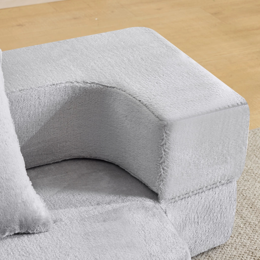 DIVANO Convertibile a 2 Posti 31x31x110 cm Grigio Chiaro in Schiuma