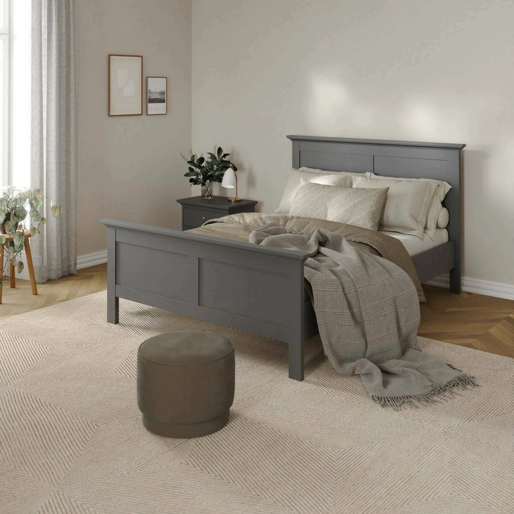 Letto piazza e mezza Phanfone, Sommier per camera da letto, Giroletto per stanza, Struttura porta materasso, 201x158 h110 cm, Grigio