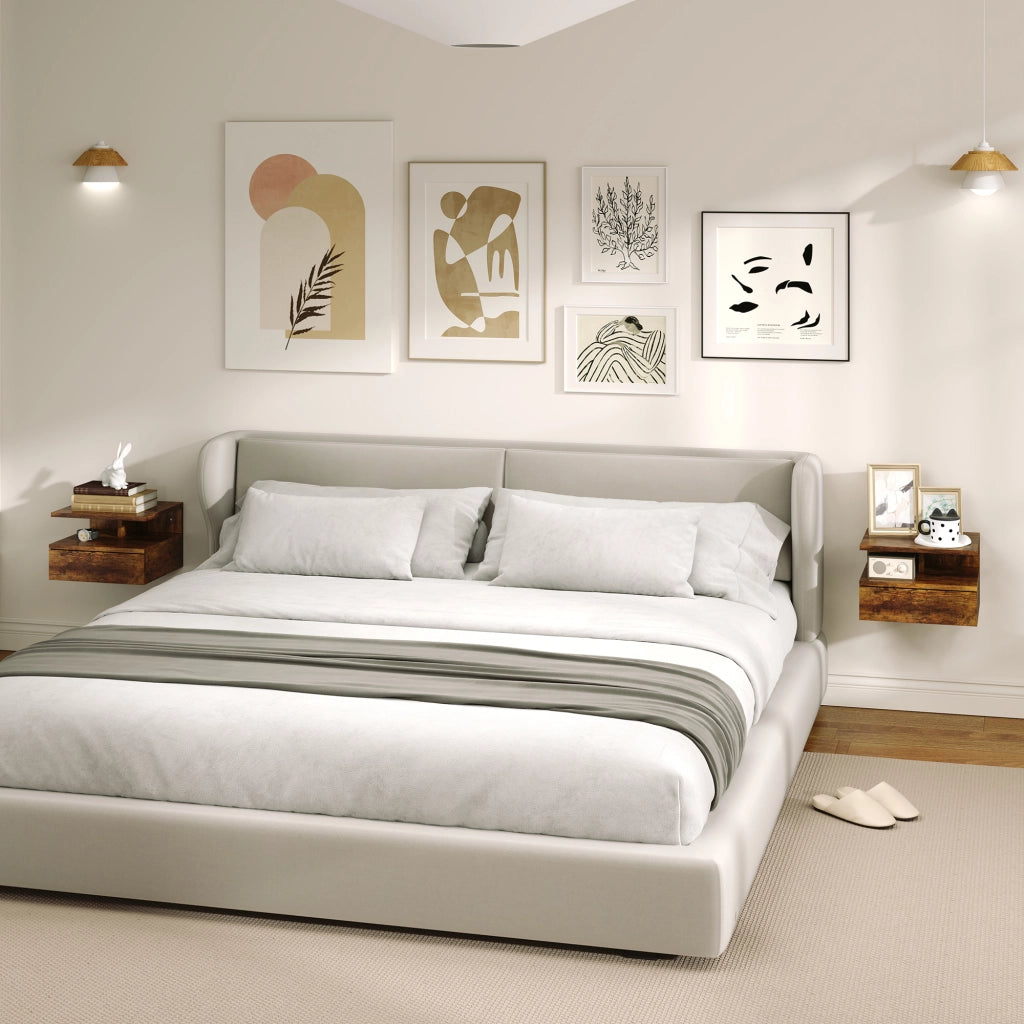 Comodino Moderno con Cassetto e Ripiano ¨C zephmum ¨C Marrone 35x32x22.5 cm