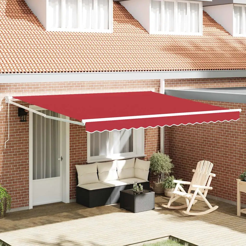 Tenda retrattile manuale Rosso 400 × 300 cm 3330695