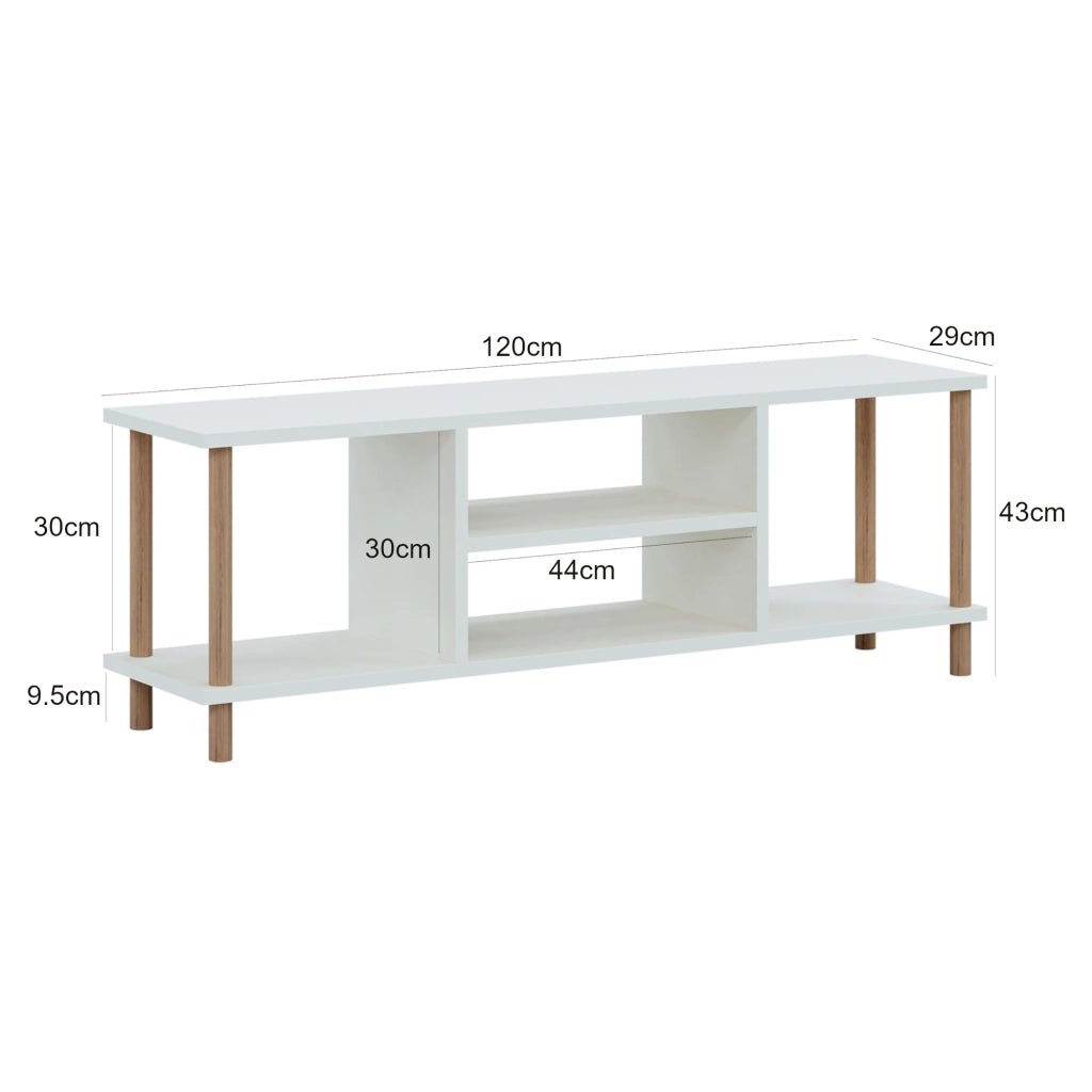 Mobile porta TV con spazio di archiviazione 43 x 120 x 29 cm bianco 03_0007883