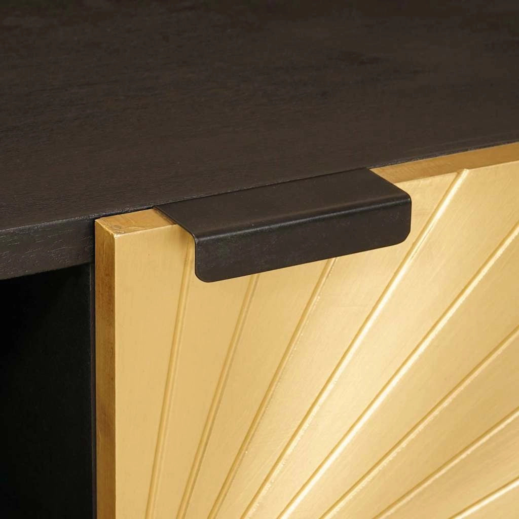 Mobile TV basso moderno ed elegante 105 x 33 x 46 cm con contenitore e ante in legno ingegnerizzato nero 02_0057756