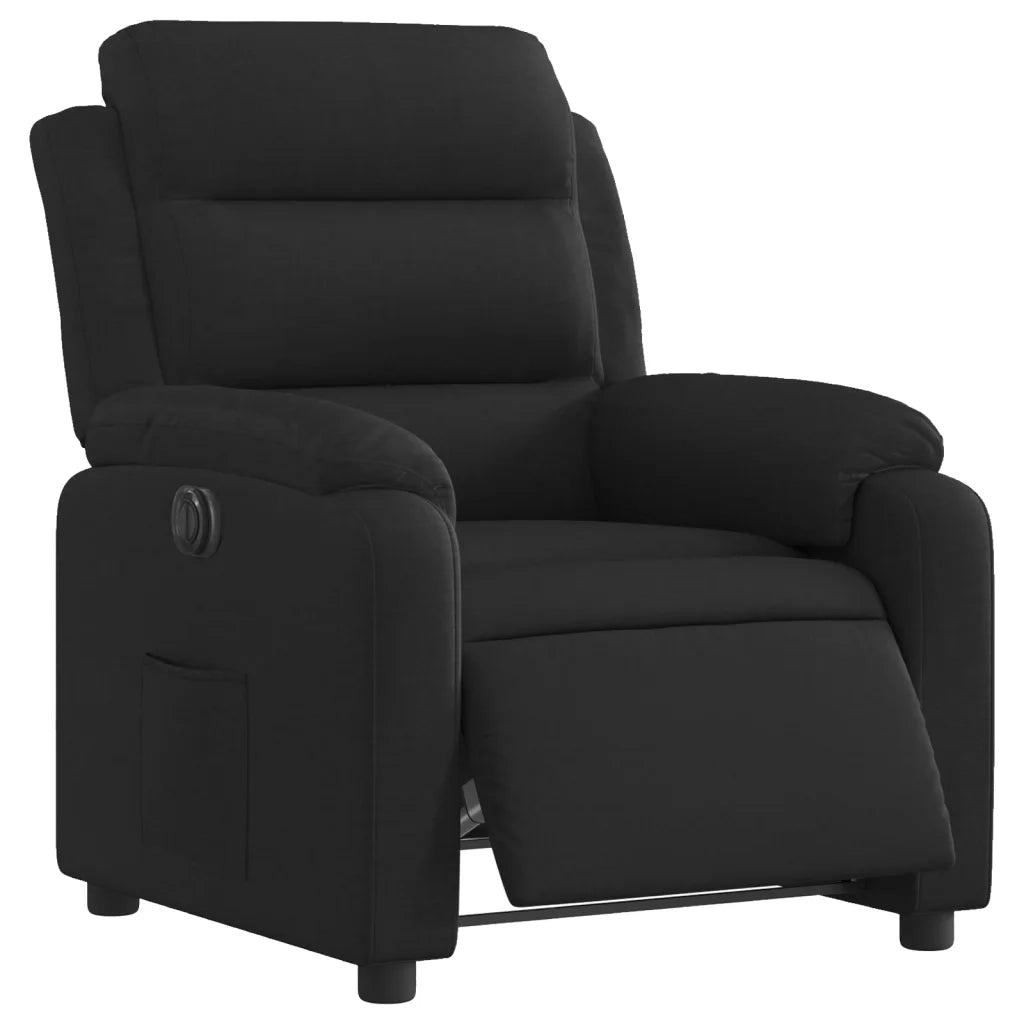 Poltrona | Sedia Relax Elettrica Reclinabile Nera in Tessuto