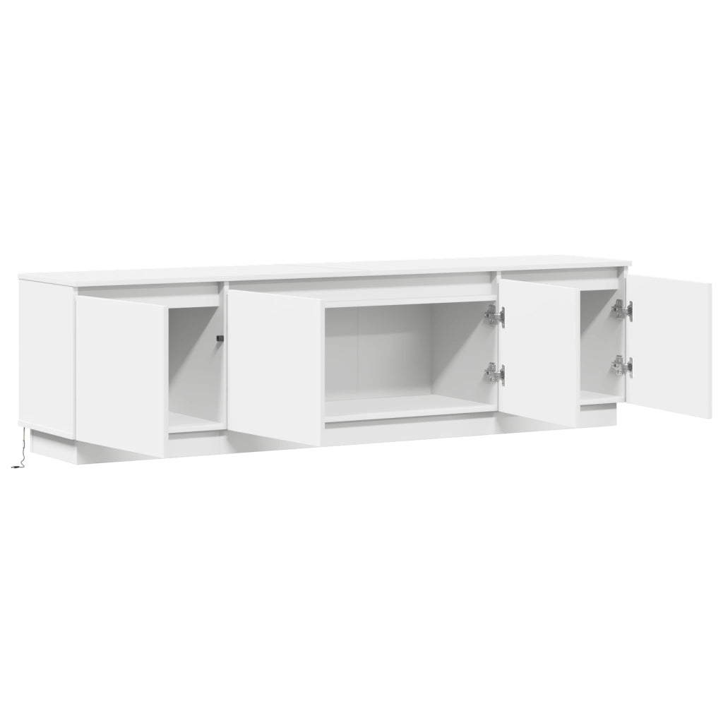 pensile TV  con LED Bianco 180x38x49 cm Legno ingegnerizzato